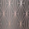 Muriva Kayla Luxury Geometric Charcoal & Rose Gold 703015 Wallpaper